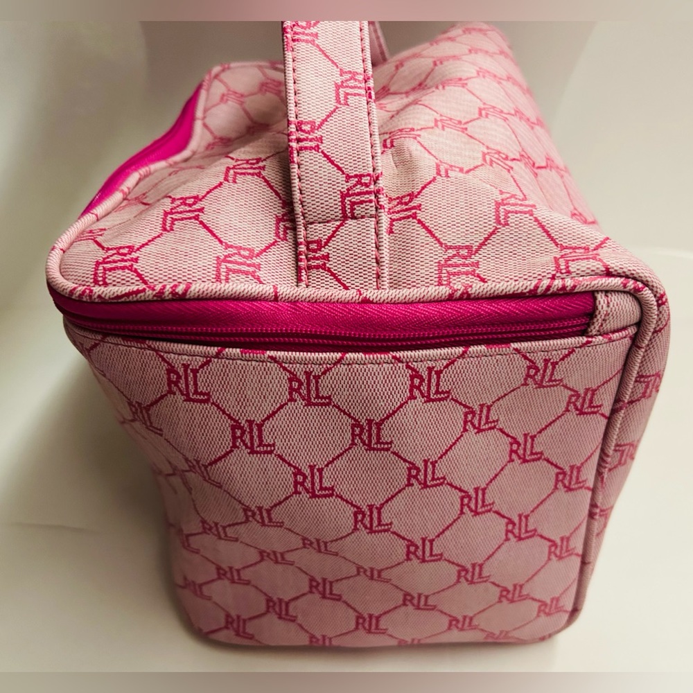 Three New Lauren Ralph Lauren Pink Cosmetic Bags iPhone Bag Signature RL Print - Picture 14 of 16